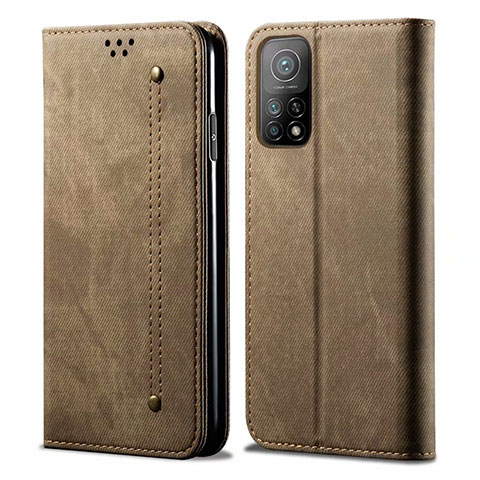 Custodia Portafoglio In stoffa con Supporto per Xiaomi Mi 10T Pro 5G Khaki