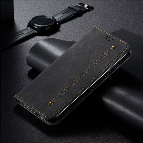 Custodia Portafoglio In stoffa con Supporto per Xiaomi Redmi 10X Pro 5G Nero