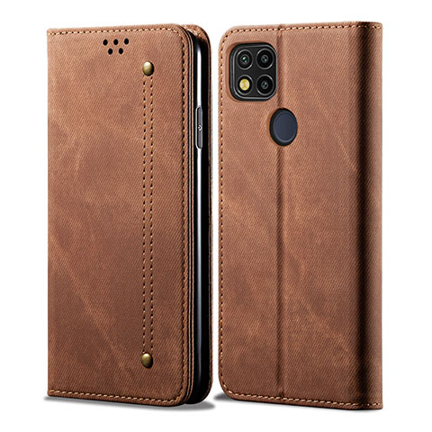 Custodia Portafoglio In stoffa con Supporto per Xiaomi Redmi 9C NFC Marrone