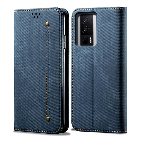 Custodia Portafoglio In stoffa con Supporto per Xiaomi Redmi K60 5G Blu