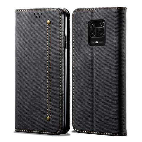 Custodia Portafoglio In stoffa con Supporto per Xiaomi Redmi Note 10 Lite India Nero