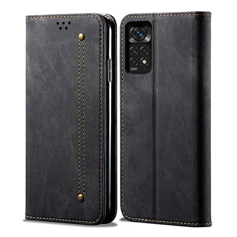 Custodia Portafoglio In stoffa con Supporto per Xiaomi Redmi Note 11 Pro 4G Nero