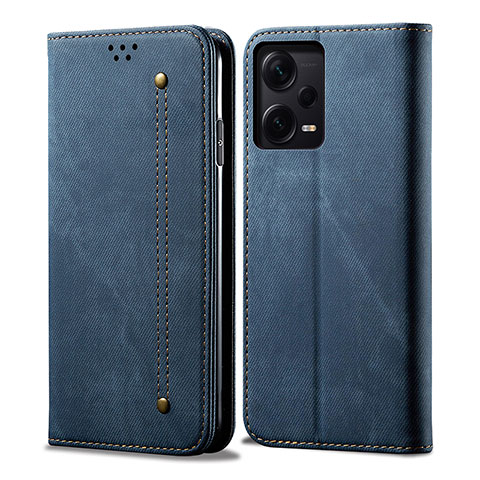 Custodia Portafoglio In stoffa con Supporto per Xiaomi Redmi Note 12 Explorer Blu