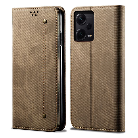 Custodia Portafoglio In stoffa con Supporto per Xiaomi Redmi Note 12 Explorer Khaki