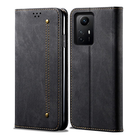 Custodia Portafoglio In stoffa con Supporto per Xiaomi Redmi Note 12S Nero