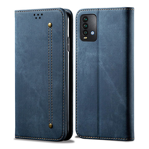 Custodia Portafoglio In stoffa con Supporto per Xiaomi Redmi Note 9 4G Blu