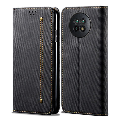 Custodia Portafoglio In stoffa con Supporto per Xiaomi Redmi Note 9 5G Nero