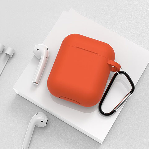 Custodia Portatile con Moschettone per AirPods Custodia di Ricarica C02 Arancione