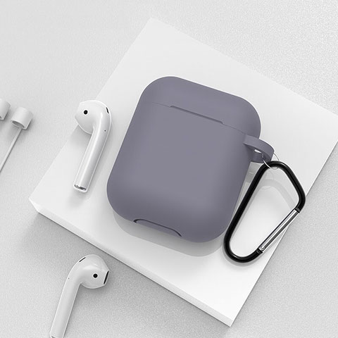 Custodia Portatile con Moschettone per AirPods Custodia di Ricarica C02 Grigio