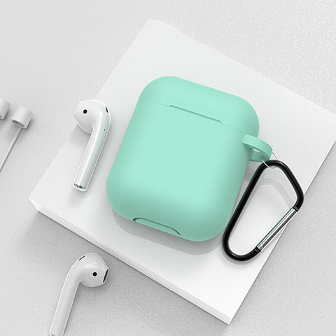 Custodia Portatile con Moschettone per AirPods Custodia di Ricarica C02 Verde