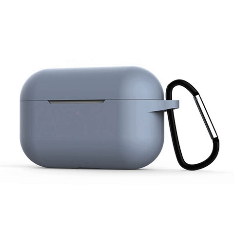 Custodia Portatile con Moschettone per AirPods Pro Custodia di Ricarica C02 Grigio Lavanda