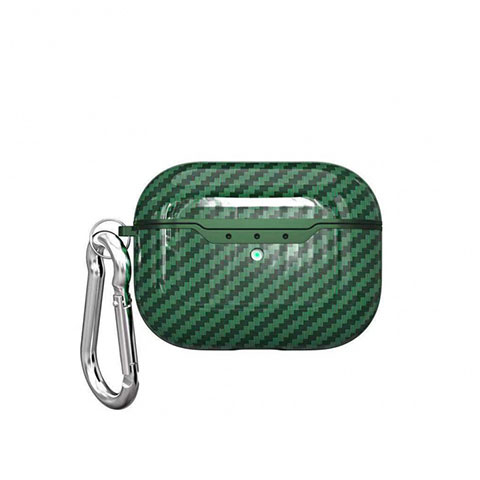 Custodia Portatile con Moschettone per AirPods Pro Custodia di Ricarica C05 Verde