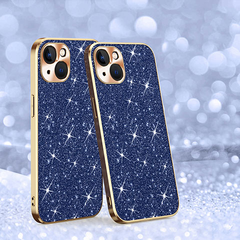 Custodia Silicone Cover Morbida Bling-Bling AC1 per Apple iPhone 14 Plus Blu