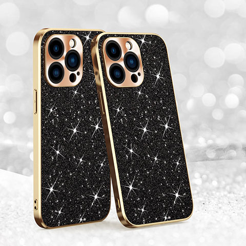 Custodia Silicone Cover Morbida Bling-Bling AC1 per Apple iPhone 14 Pro Max Nero