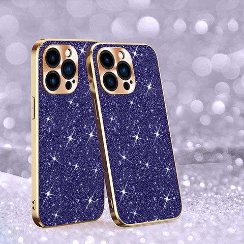 Custodia Silicone Cover Morbida Bling-Bling AC1 per Apple iPhone 14 Pro Max Viola