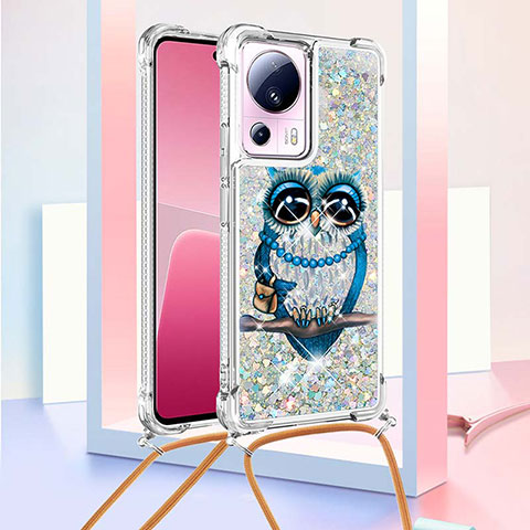 Custodia Silicone Cover Morbida Bling-Bling con Cinghia Cordino Mano S02 per Xiaomi Civi 2 5G Multicolore