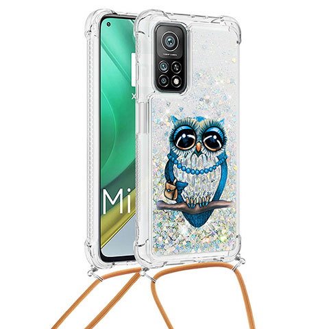 Custodia Silicone Cover Morbida Bling-Bling con Cinghia Cordino Mano S02 per Xiaomi Redmi K30S 5G Multicolore