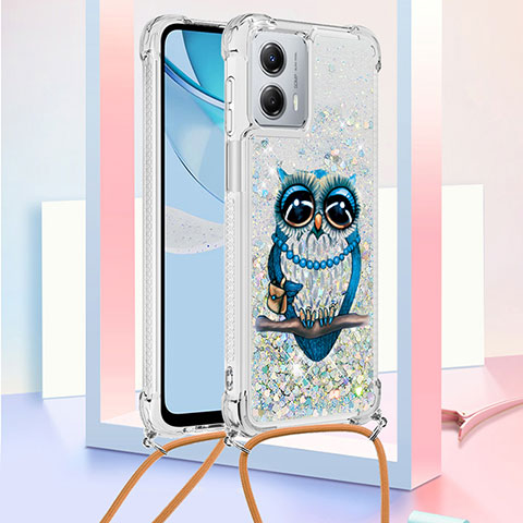 Custodia Silicone Cover Morbida Bling-Bling con Cinghia Cordino Mano YB2 per Motorola Moto G 5G (2023) Multicolore