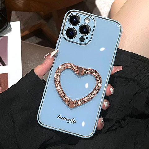 Custodia Silicone Cover Morbida Bling-Bling JL1 per Apple iPhone 15 Pro Blu