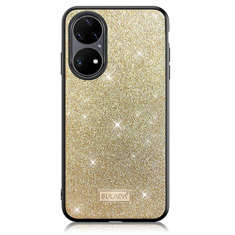 Custodia Silicone Cover Morbida Bling-Bling LD1 per Huawei P50 Oro