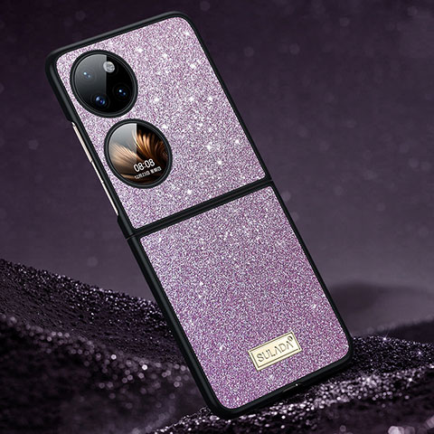 Custodia Silicone Cover Morbida Bling-Bling LD1 per Huawei Pocket S Viola