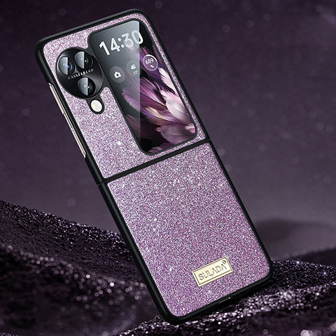 Custodia Silicone Cover Morbida Bling-Bling LD1 per Oppo Find N3 Flip 5G Viola