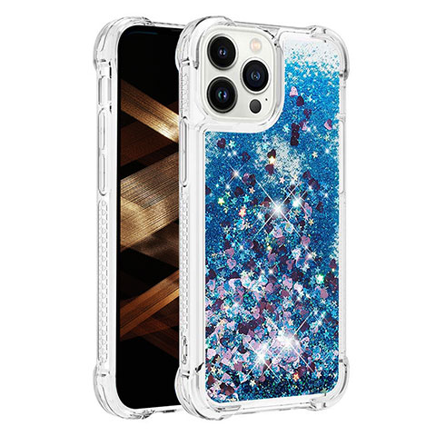 Custodia Silicone Cover Morbida Bling-Bling S01 per Apple iPhone 13 Pro Blu