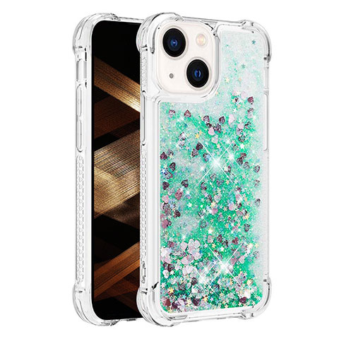 Custodia Silicone Cover Morbida Bling-Bling S01 per Apple iPhone 14 Verde