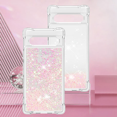 Custodia Silicone Cover Morbida Bling-Bling S01 per Google Pixel 7a 5G Rosa