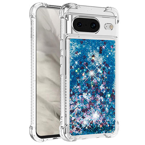 Custodia Silicone Cover Morbida Bling-Bling S01 per Google Pixel 8 5G Blu