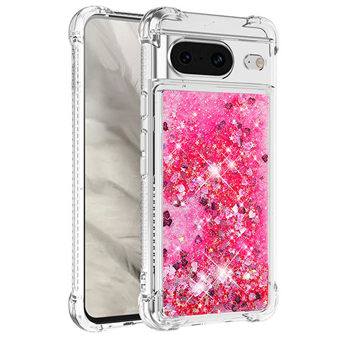 Custodia Silicone Cover Morbida Bling-Bling S01 per Google Pixel 8 5G Rosa Caldo