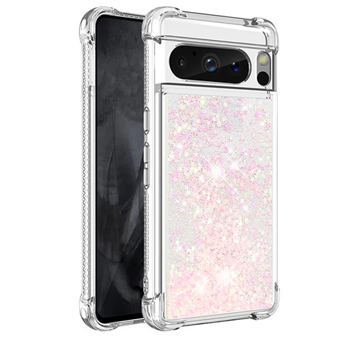 Custodia Silicone Cover Morbida Bling-Bling S01 per Google Pixel 8 Pro 5G Rosa