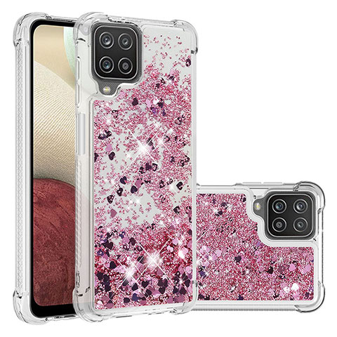 Custodia Silicone Cover Morbida Bling-Bling S01 per Samsung Galaxy A12 5G Rosso