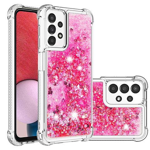 Custodia Silicone Cover Morbida Bling-Bling S01 per Samsung Galaxy A13 4G Rosa Caldo