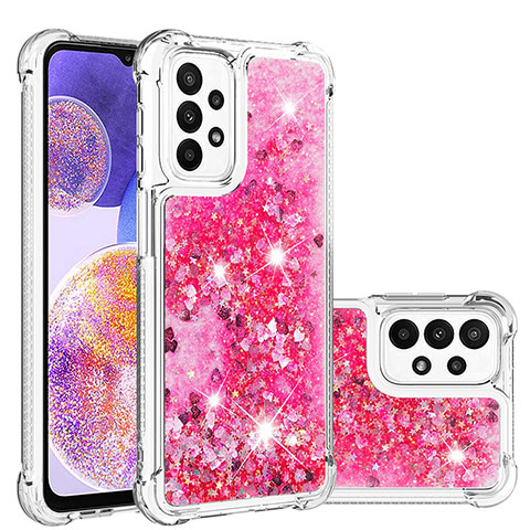 Custodia Silicone Cover Morbida Bling-Bling S01 per Samsung Galaxy A23 4G Rosa Caldo