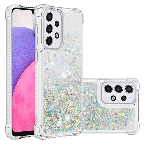 Custodia Silicone Cover Morbida Bling-Bling S01 per Samsung Galaxy A33 5G Argento