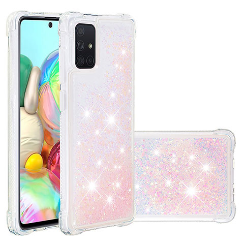 Custodia Silicone Cover Morbida Bling-Bling S01 per Samsung Galaxy A71 4G A715 Rosa