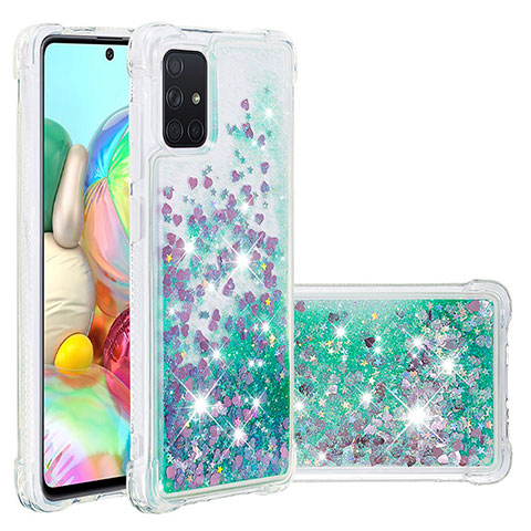 Custodia Silicone Cover Morbida Bling-Bling S01 per Samsung Galaxy A71 4G A715 Verde