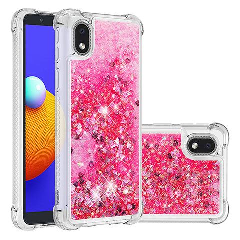 Custodia Silicone Cover Morbida Bling-Bling S01 per Samsung Galaxy M01 Core Rosa Caldo