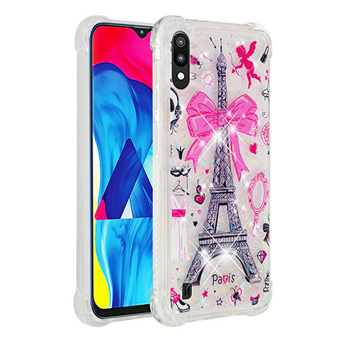 Custodia Silicone Cover Morbida Bling-Bling S01 per Samsung Galaxy M10 Rosa