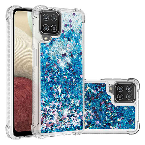 Custodia Silicone Cover Morbida Bling-Bling S01 per Samsung Galaxy M12 Blu