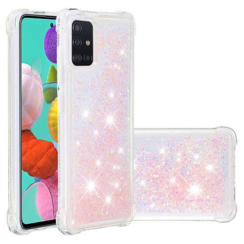 Custodia Silicone Cover Morbida Bling-Bling S01 per Samsung Galaxy M40S Rosa