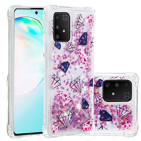 Custodia Silicone Cover Morbida Bling-Bling S01 per Samsung Galaxy S10 Lite Rosa Caldo