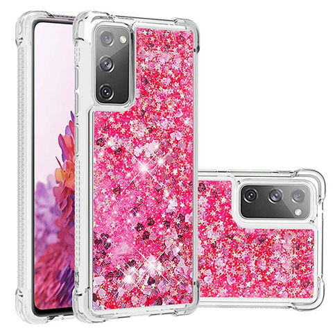 Custodia Silicone Cover Morbida Bling-Bling S01 per Samsung Galaxy S20 Lite 5G Rosa Caldo