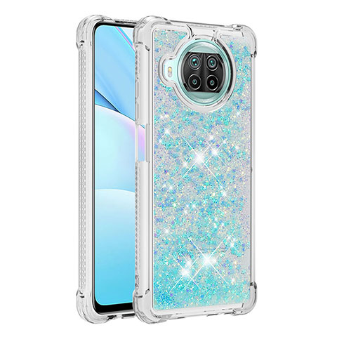 Custodia Silicone Cover Morbida Bling-Bling S01 per Xiaomi Mi 10i 5G Cielo Blu