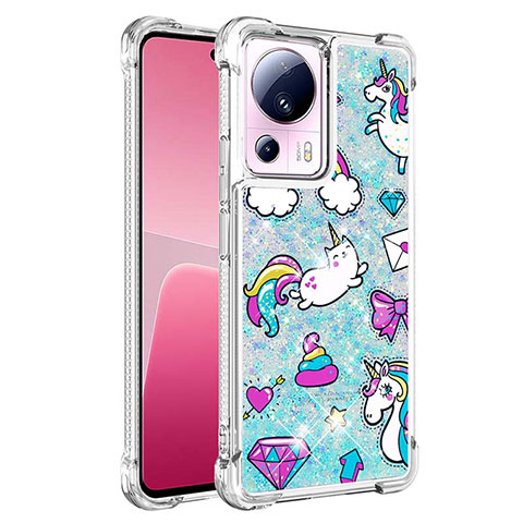 Custodia Silicone Cover Morbida Bling-Bling S01 per Xiaomi Mi 13 Lite 5G Cielo Blu