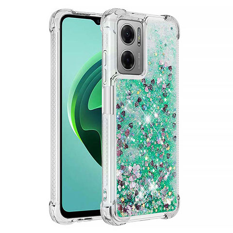 Custodia Silicone Cover Morbida Bling-Bling S01 per Xiaomi Redmi 10 5G Verde