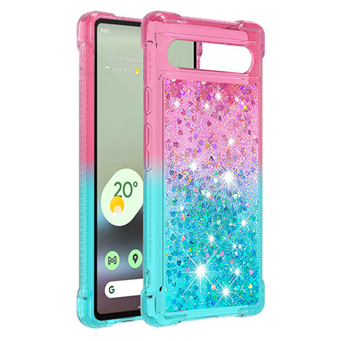 Custodia Silicone Cover Morbida Bling-Bling S02 per Google Pixel 7a 5G Rosa