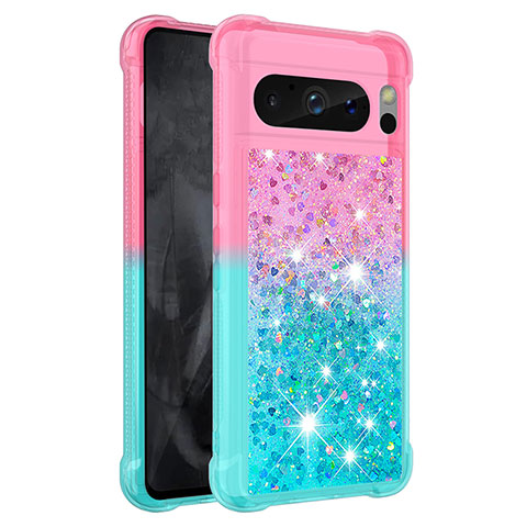 Custodia Silicone Cover Morbida Bling-Bling S02 per Google Pixel 8 Pro 5G Rosa