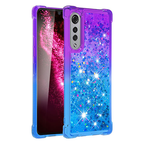 Custodia Silicone Cover Morbida Bling-Bling S02 per LG Velvet 5G Viola